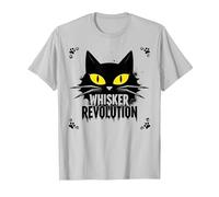 Rivoluzione dei Baffi: Arte della rivolta Felina Maglietta, Uomo, Argento, M