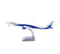 RIVPAHGQ Modello Ridotto Aereo Modello Di Aereo Pressofuso IndiGo Da 36 Cm For Boeing B777-300ER TC-LKE, Scala 1:200, Da Collezione, Con Supporto Aerei Modellini in Scala