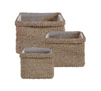 RIVULINE Set di 3 vasi per piante 23/27/30 cm Vimini Naturale