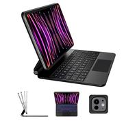riwezox Custodia per tastiera magica per iPad Pro 11 pollici 2024 (M4 A2836/A2837), tastiera trackpad magnetica per iPad Pro 11" 5a generazione 2018-0,7 kg tasti ultra leggeri e retroilluminati