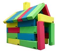 RIWI Set con 24 mattoncini Mattoncini in spugna XXL | Grandi mattoncini morbidi per bambini | Certificato TÜV Austria e Öko-Tex | Lavabile in lavatrice