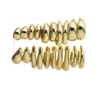 RIXERKOC 10 Paia Orecchini a Cerchio Set da Donna, Orecchini Pendenti Chunky Placcato in Oro 14K Ipoallergenici Leggeri Regalo di Gioielli per Natale San Valentino (Oro)
