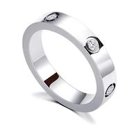 RIXERKOC Anello di Amicizia d'Amore per Donna Cubic Zirconia in Acciaio Inox Promessa Anello di Matrimonio Gioielli Regali di Compleanno di San Valentino per Donne Ragazze
