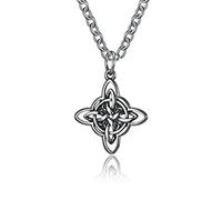 RIXERKOC Collana di nodi celtici con Triquetra Trinity per uomo in acciaio inossidabile Collana ciondolo vichingo originale vintage Gioielli