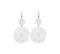 RIXERKOC Orecchini a Cavo Stile Boemo Fiore, Pendenti Goccia in Rame Placcato Platino