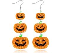 RIXERKOC Orecchini da donna a forma di pipistrello, zucca, fantasmi, per Halloween, One Size, Acrilico, Non pietra preziosa
