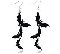 RIXERKOC Orecchini da donna a forma di pipistrello, zucca, fantasmi, per Halloween, One Size, Acrilico, Non pietra preziosa