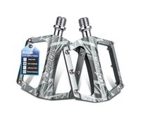 RIXOW Pedali Bicicletta con DU Cuscinetto du Sigillato, 9/16" Universali Pedali Bici Flat con Albero in acciaio Cr-Mo, Pedali Mtb CNC alluminio, Pedal Antiscivolo per BMX, E-Bike, Bici da Corsa