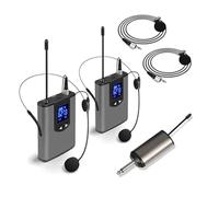 RIYAN Cuffie/microfono portatile UHF con trasmettitore e ricevitore Bodypack Uscita 1/4" 1 a 2 Installazione facile da usare