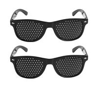Riybyds 2 Pezzi Occhiali da ago nero, Lunette Stenopeiche Unisex, Occhiali a Griglia con Aste Pieghevoli, Riduzione della Fatica Visiva, Adatti per Uso Quotidiano e Attività all'Aperto