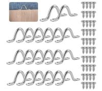 Riybyds 20 Pezzi Piccole Piastre per Occhi, Pad Eye Straps, Piastra Occhiello Acciaio Inox, Acciaio 304 per Kayak e Canoe, Inclusi 40 Viti per Montaggio Sicuro e Versatile in Ambiente Marino