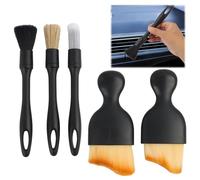Riybyds 5 Pezzi Spazzole per Dettagli Auto, Pulizia Interni Auto e Moto, Spazzole Morbide per Rimozione Polvere, Adatte per Cerchi in Lega e Mobili, Kit Completo per Pulizia Profonda