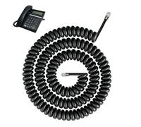 Riybyds 5M Cavo Telefonico Spiralato, Cavo Flessibile RJ9 a RJ9,Resistente e Durevole, Cornetta telefono fisso, Funzionalità Plug-and-Play, Nero