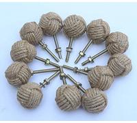 Riyex Nautical.Gift.Decor 12 pomelli nodosi per porte - Tiranti per cassetti nautici - Tiranti per cassetti in corda di iuta