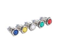RIYFABPSCT Indicatore LED a testa sferica da 10 pezzi 16MM 3-6V/12-24V/110V/220V Lampada di segnalazione industriale a LED con terminale a vite a 2 pin(Blue Light,220V)