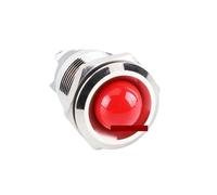 RIYFABPSCT Indicatore luminoso a testa sferica da 10 pezzi 19 mm AC/DC 3-6 V/12-24 V/110 V/220 V Lampada di segnalazione a LED in metallo con terminale a vite a 2 pin(Red Light,220V)