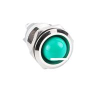 RIYFABPSCT Indicatore luminoso a testa sferica da 10 pezzi 19 mm AC/DC 3-6 V/12-24 V/110 V/220 V Lampada di segnalazione a LED in metallo con terminale a vite a 2 pin(Green Light,110V)