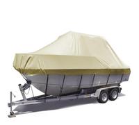 RIYIFER Copertura della Barca, Heavy Duty Barca Copertina Tessuto Oxford 600D con Rivestimento in PVC Impermeabile Copertura Consolle Barca Copri Barca per V-Hull,Beige,19~21FT~V:640 * 240CM