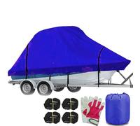 RIYIFER Copertura Impermeabile per Barche, Esterno Telo Copri Barca Tessuto Oxford 600D con Rivestimento in PU Adatto A Scafo A V, Tri-Scafo, Hard Top/T Top,Blu,21~23FT: 700 * 300 * 234CM