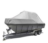 RIYIFER Copertura Impermeabile per Barche, Tessuto Oxford 600D Rivestimento in PVC Telo Copertura Consolle per Barca per Scafo A V, Tri-Scafo,Grigio,21~24FT:732 * 300CM