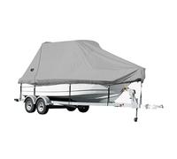 RIYIFER Copertura per Barca Heavy Duty 600D, Esterno Telo Copri Barca Trasportabile con Console Centrale Impermeabile in Tela di Poliestere, per Scafo a V, Tri-Scafo,Grigio,14~16FT:510 * 250cm