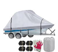 RIYIFER T Top Hard Top Copribarca, Telo Copribarca con Console Centrale Tessuto Oxford 600D con Rivestimento in PU Resistenza alla Pressione dell'Acqua Pari a 2000mm,Grigio,23~25FT: 780 * 330 * 234CM