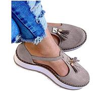 Riyueyi Sandali Donna Estivi Piattaforma Tacco Eleganti Comode Moda Estate Chiuse Davanti Elegante Nappa Platform Outdoor Sandalo Scarpe,Grigio,39