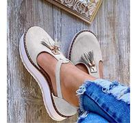 Riyueyi Sandali Donna Estivi Piattaforma Tacco Eleganti Comode Moda Estate Chiuse Davanti Elegante Nappa Platform Sandalo Scarpe,Bianca,37