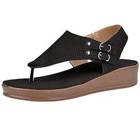 Riyueyi Sandali ortopedici con Supporto per L'Arco Infradito da Donna Sandali con Zeppa Comodi Sandali da Passeggio Sandali Infradito Estivi Sandali Infradito Casual,Nero,35 EU