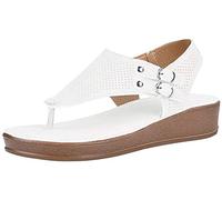 Riyueyi Sandali ortopedici con Supporto per L'Arco Infradito da Donna Sandali con Zeppa Comodi Sandali da Passeggio Sandali Infradito Estivi Sandali Infradito Casual,Bianca,35 EU