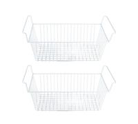 RIZGHWOY 2 Pc Organizzatore del Congelatore Bidoni del Cesto Congelatore in Filo in Acciaio di Grande capacità con (L56,5 cm x W25.2cm x H24CM (Manico a 7 cm))