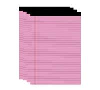 RIZGHWOY Blocchi Legali Colorati A4 a Righe Larghe, Doppio Margine Rosso Blocco Note Facile da Strappare (4 pezzi 21,4x29,6 cm 50 pagine)