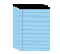 RIZGHWOY Blocco Note A5 a Righe Larghe con Doppio Margine Rosso, Facile da Strappare per Ufficio (4 pezzi 12,7X20,3 cm 50 pagine)