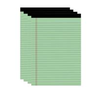 RIZGHWOY Blocco Note A5 a Righe Larghe con Doppio Margine Rosso, Facile da Strappare per Ufficio (4 pezzi 12,7X20,3 cm 50 pagine)