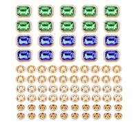 RIZGHWOY Bottoni a Scatto con Strass, 20 Set Verde e Blu, per