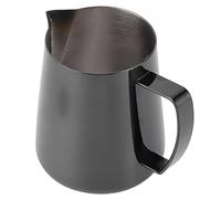 RIZGHWOY Brocca per Schiuma di Latte in Acciaio Inossidabile 304, Brocca per caffè Nera Resistente per Latte Art, 400 Ml per Casa e Caffetteria