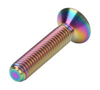 RIZGHWOY Bullone per Cuffie per Bullone in Lega di Bici in Lega in Titanio M6X30mm Affermatura Ad Alta Resistenza Leggera con Bullone in Titanio per Bici da Strada 1-1/8 (Lucido; 3x2,6 mm)