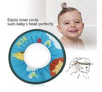 RIZGHWOY Cappello da Doccia in Tessuto Impermeabile per Baby Shampoo, Copertura per Doccia Elastica con Motivi di Cartoni Animati per Neonati e Bambini Piccoli (Stile di leone blu)