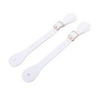 RIZGHWOY Cinghie per Sperone in Pelle Sintetica Cinghie Porta Sperone per Lunghezza Regolabile 22 Cm con Strass per Cowboy Cowgirl Equitazione Equestre (White)