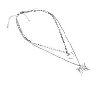 RIZGHWOY Elegante Collana per Catena del Colletto Femminile 2 Pc in Stile Hip Hop con Farfalla Cardia per le Tendenze