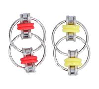 RIZGHWOY Fidget Chain Toy Portachiavi per Alleviare L'ansia da Stress per Adulti Catena Flippy di Decompressione in Acciaio Inossidabile per ADHD, Autismo, Rosso e Giallo