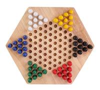RIZGHWOY Game Board di Scacchiere Cinese in Legno Gioco di Strategia di Strategia per Bambini con 60 Pezzi di Pezzi di Vernice Ecologica Ecologica Colori Vivaci