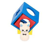 RIZGHWOY Giocattoli Geometrici in Legno di Legno di Giochi di Corrispondenza Educativa 3D per Bambini con Blocchi di Costruzione per L'apprendimento Precoce (Kitten Adventures Tabletop Game)