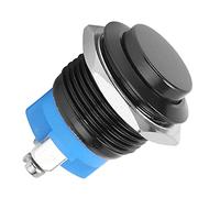 RIZGHWOY Interruttore del Pulsante di Metallo 16 Mm Senza Ossido in Acciaio Inossidabile Senza Macchie Normalmente Aperto 220 V Semplice Installazione (BLACK)