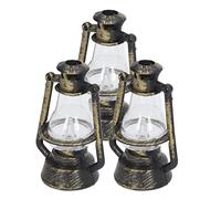 RIZGHWOY Lampada a Cherosene per Casa delle Bambole in Miniatura, Vividamente Illuminata per la Decorazione della Casa delle Bambole 1/12 1/6, Lanterna retrò da 3 Pezzi per la Decorazione del Bar