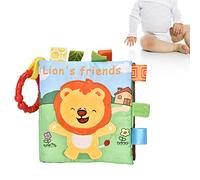 RIZGHWOY Libro in Tessuto per Bambini Soft Baby Educational Toy per Neonati, Leone di Cuccioli di Cuccioli di Scimmia, 6 Mesi +, Materiale in Poliestere (Leone)