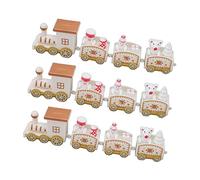 RIZGHWOY Mini Train Christmas Decorazioni Premium Squisite Set per le Decorazioni di Feste del Branco 3 Verdi/Rosso/Bianco (WHITE)