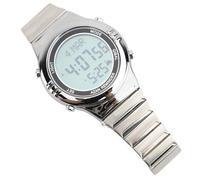 RIZGHWOY Orologio Multifunzionale da Uomo Resistente All'acqua con Display Digitale a LED per Fitness e Sport, Cinturino Regolabile in Acciaio Inossidabile (SILVER)