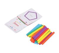 RIZGHWOY Puzzle con Bastoncini per Costruire la matematica: Coltiva L'interesse per Materiale Matematico Sicuro per Bambini, 20 Carte, 30 Bastoncini