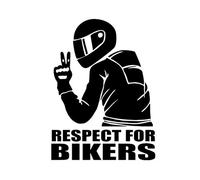 RIZGHWOY Rispetto per i Motociclisti Adesivi Adesivi per la Decalcomania Moto per Le Porte delle Auto con Materiale Ad Alta visibilità Buccia di Crack di Dissolvenza (Black)